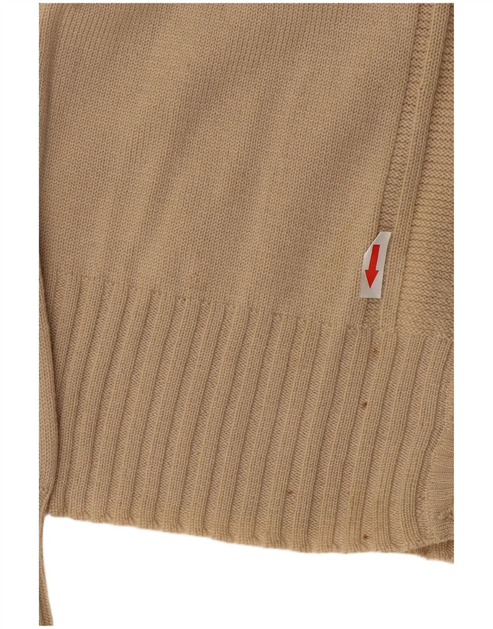 Luisa Spagnoli Pull Cardigan Femme UK 12 Laine Beige Moyen