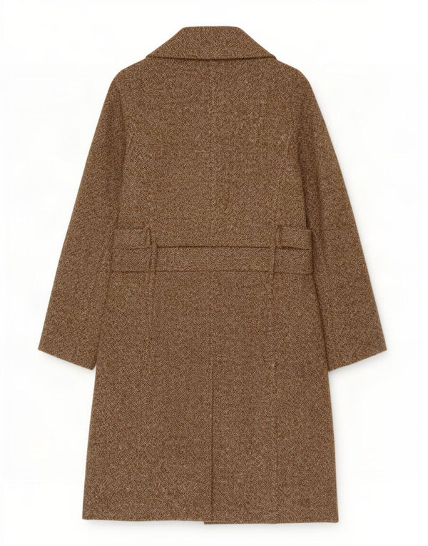 Zara Womens Trench Coat UK 10 Petite laine mouchetée kaki