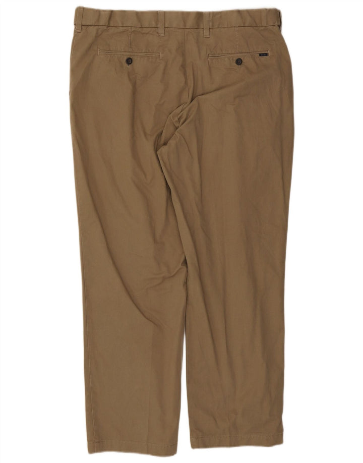 Marks & Spencer Pantalon de costume droit pour homme W38 L29 Kaki Coton