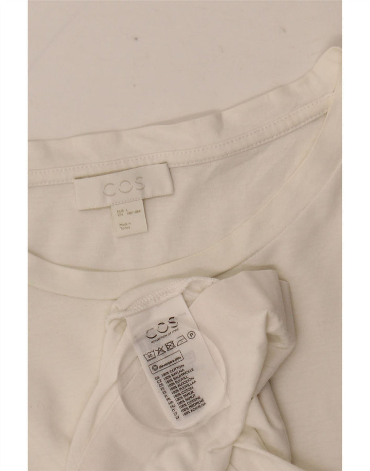 COS T-Shirt Homme Haut Large Blanc Coton