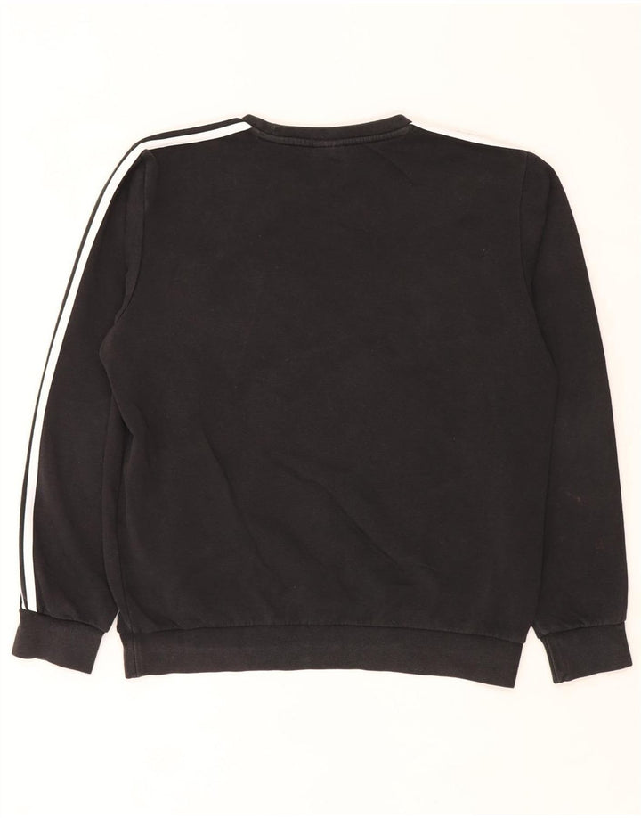 Adidas Sweat-shirt graphique pour homme en coton noir Taille L