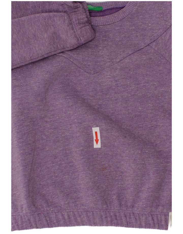 Benetton Sweat-shirt Fille 2-3 ans Violet Moucheté Polyester