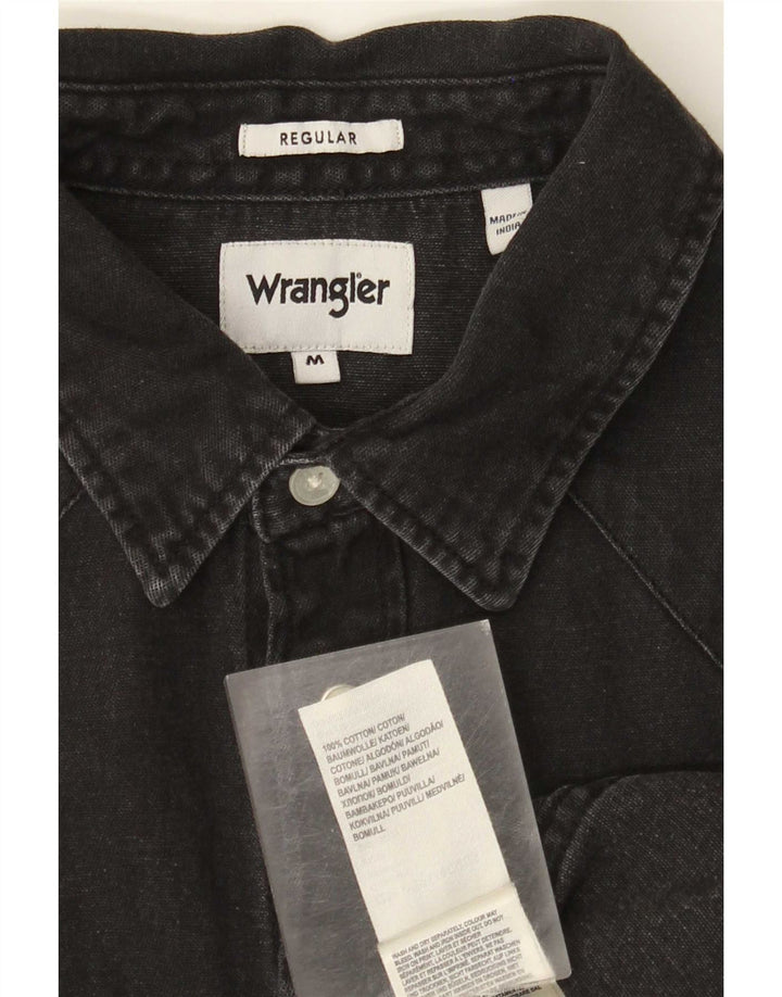 Wrangler Chemise en jean Western Regular Fit pour homme en coton noir moyen