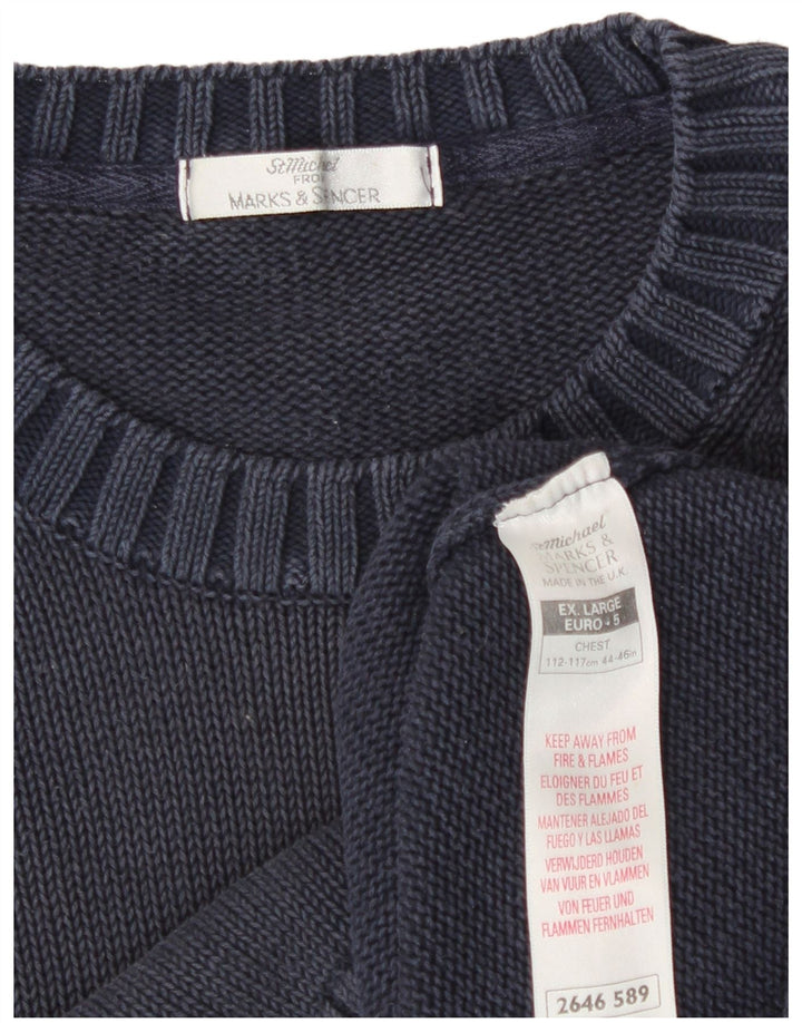 Marks & Spencer Pull à col rond St. Michael pour homme XL Bleu classique