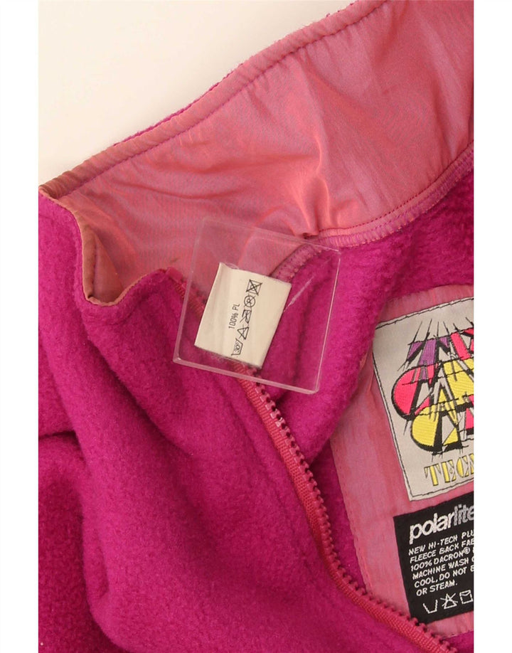 Tecnica Pull Polaire Graphique à Col Zippé pour Homme Grand Rose Polyester