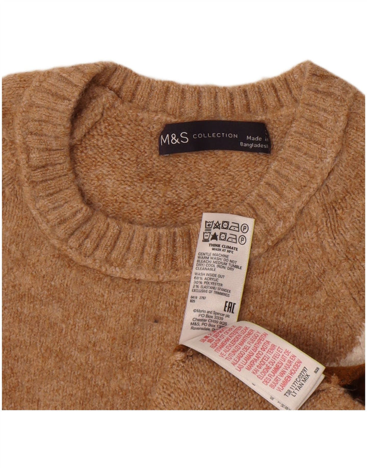 Marks & Spencer Pull à col rond pour femme UK 10 Petit Marron