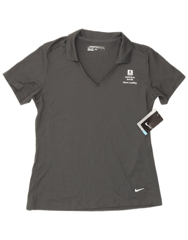 Nike Polo Dri Fit pour femme UK 14 Gris moyen Polyester