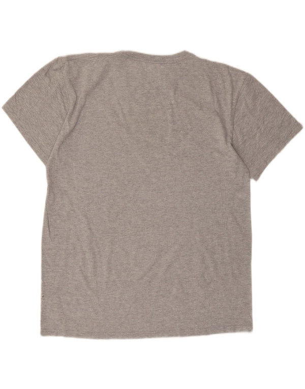 Quiksilver Mens Regular Fit Graphic T-Shirt Top Large Gris Coton Noël