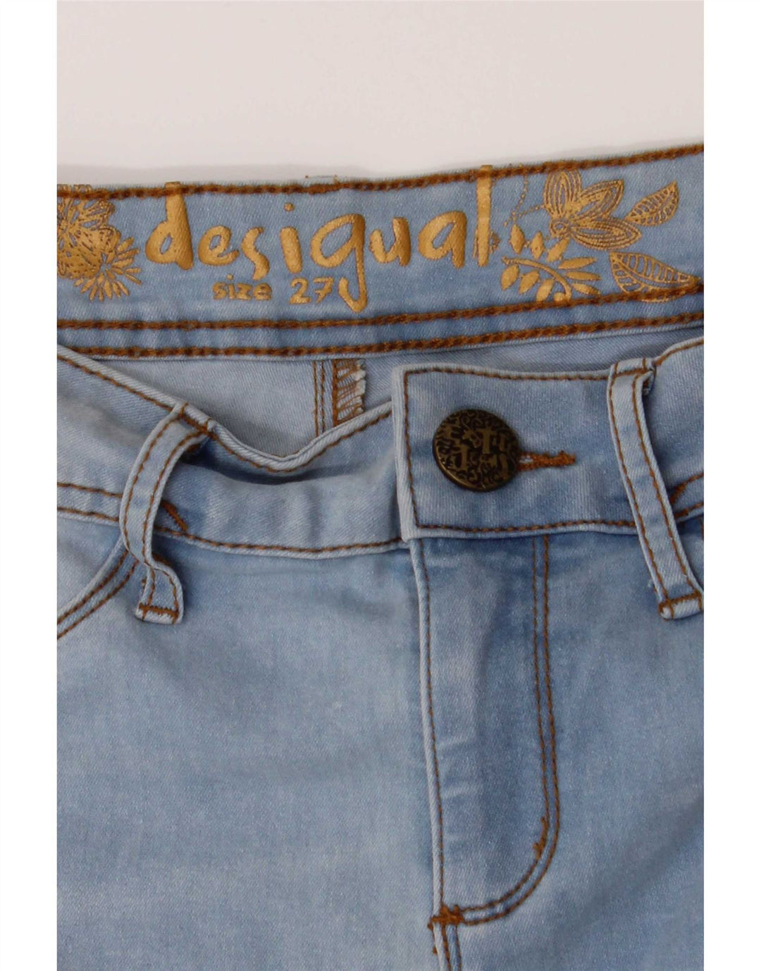 Desigual Jean Skinny W27 L31 Bleu Femme