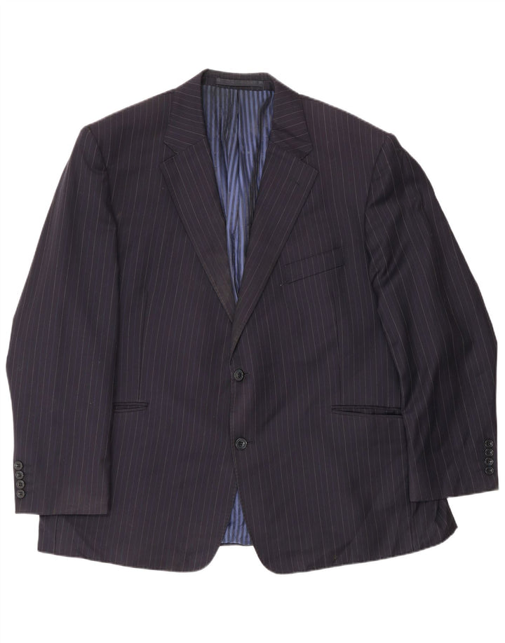 Marks & Spencer Veste blazer à 2 boutons pour homme EU 56 3XL Bleu marine à fines rayures