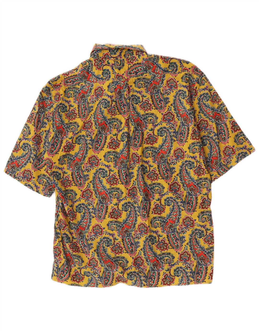 Alberto Aspesi Chemise à Manches Courtes Homme Jaune Moyen Paisley Coton