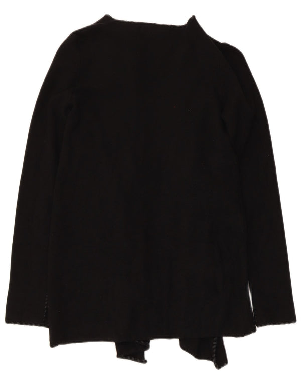 Zara Womens Asymétrique Ouvert Cardigan Pull UK 10 Petit Noir Polyester