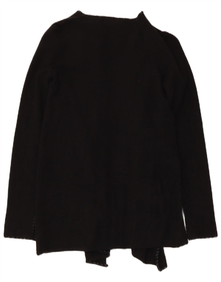 Zara Womens Asymétrique Ouvert Cardigan Pull UK 10 Petit Noir Polyester