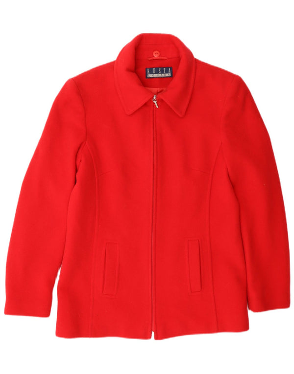 Kesta London Veste blazer zippée pour femme UK 10 Petite laine rouge