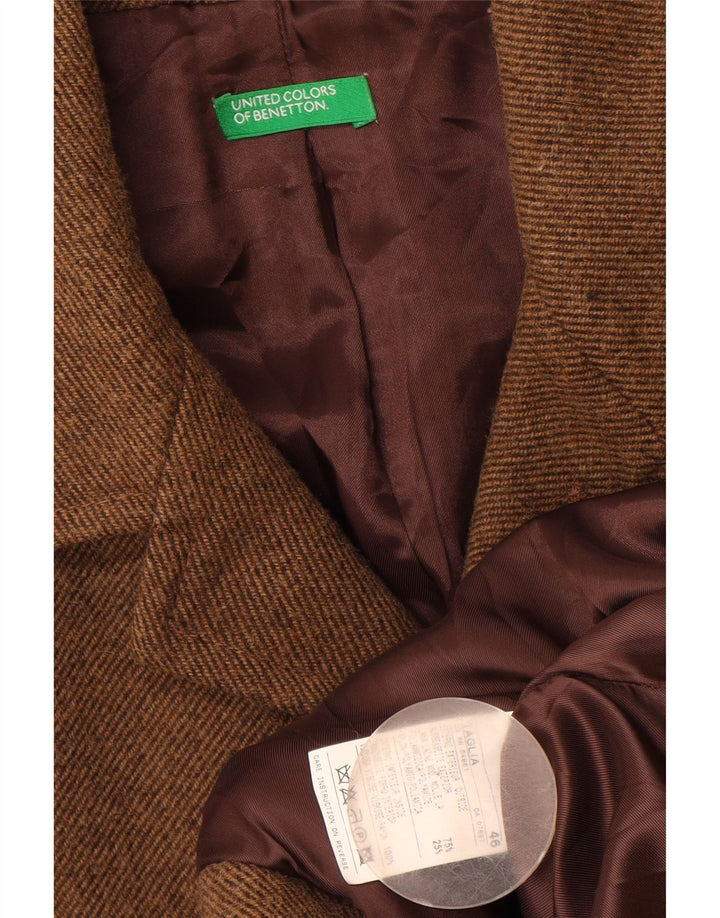 Benetton Pardessus Homme IT 46 Petite Laine Marron