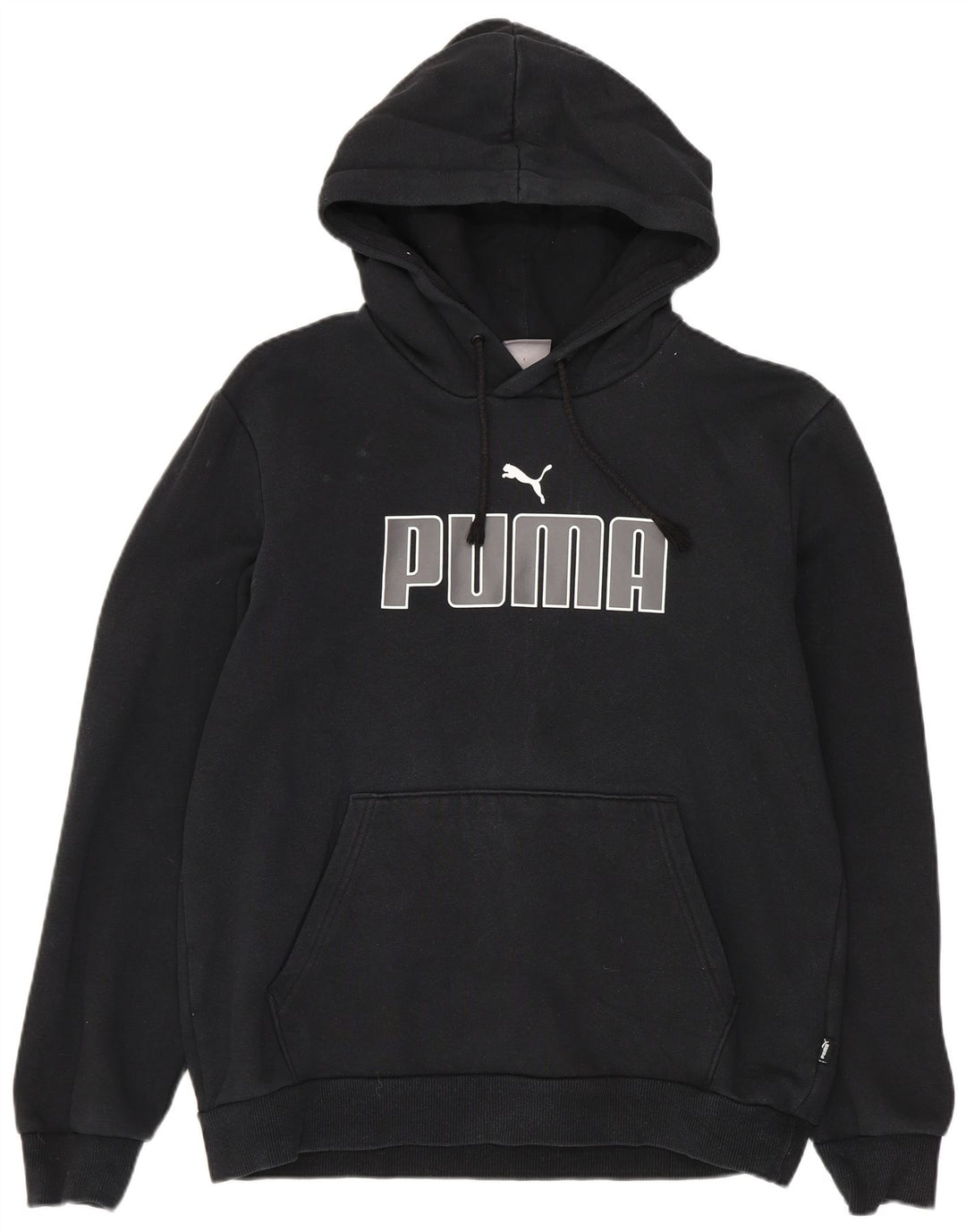 Puma Pull à capuche graphique pour homme en coton noir Taille S