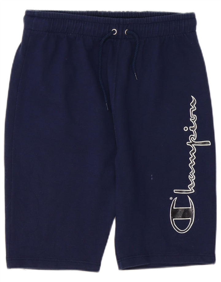 Champion Short de Sport Graphique Homme Bleu Marine Moyen Coton