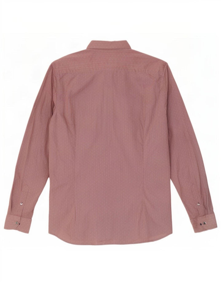 Ted Baker Chemise homme Taille 5 XL Coton à fines rayures rouge