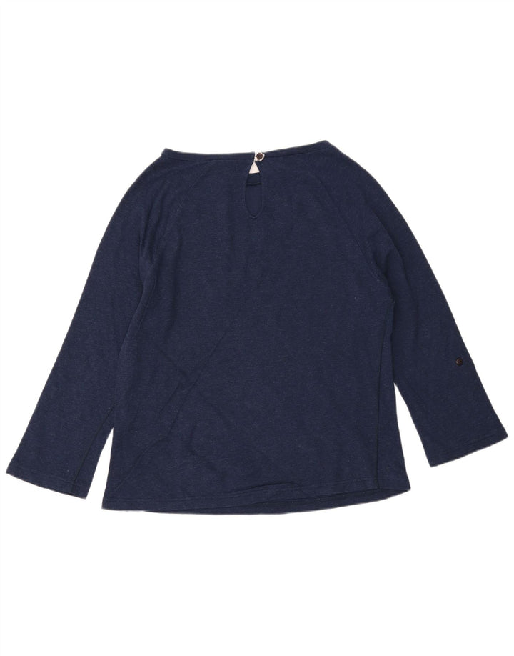 WOOLRICH Haut à manches longues pour femme UK 16 Large Bleu marine
