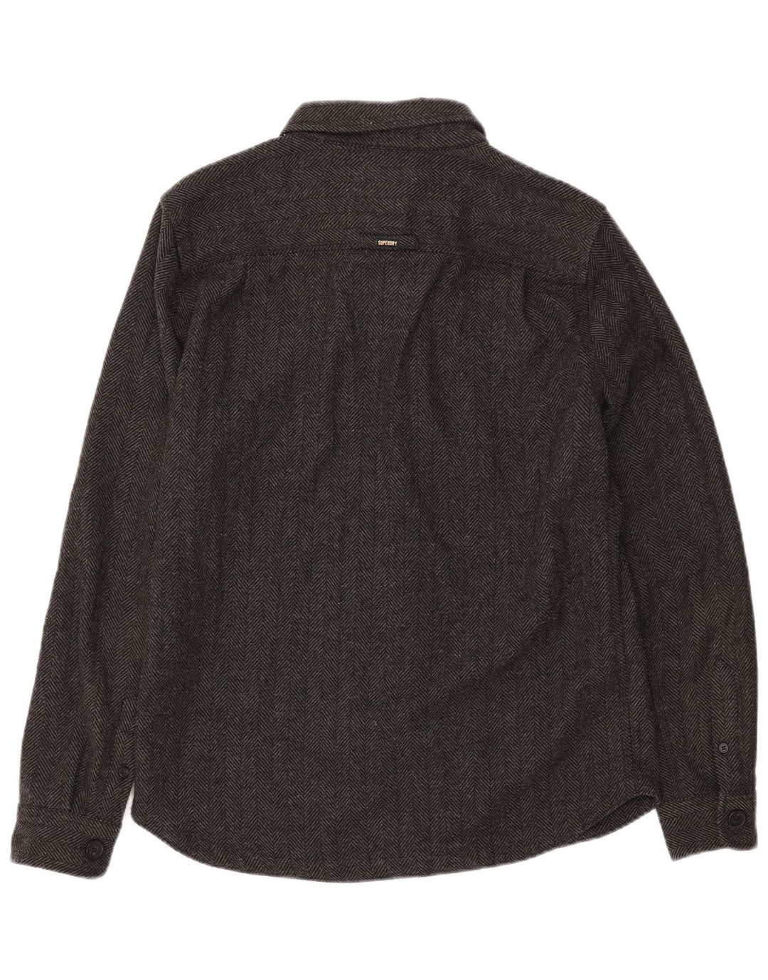 SUPERDRY Chemise Flanelle Homme XL Gris Chevrons Polyester