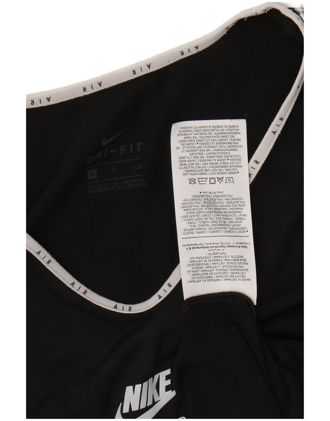 NIKE T-shirt graphique Dri Fit pour femme UK 10 Small Noir Polyester