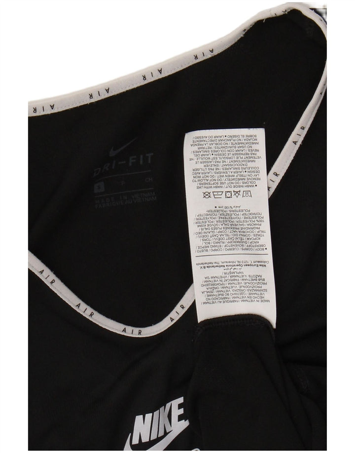 NIKE T-shirt graphique Dri Fit pour femme UK 10 Small Noir Polyester