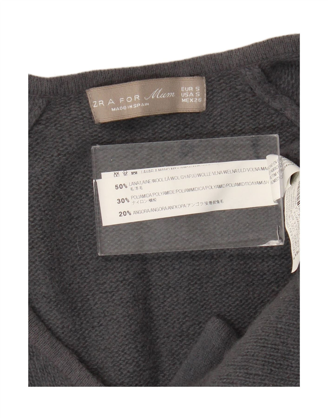 Zara Robe pull à nouer sur le devant pour femme UK 8 Petite laine grise