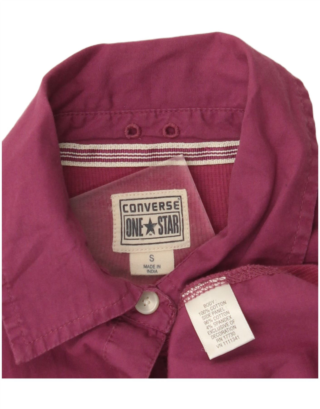 CONVERSE Chemise One Star pour femme UK 10 Petit coton color block rose