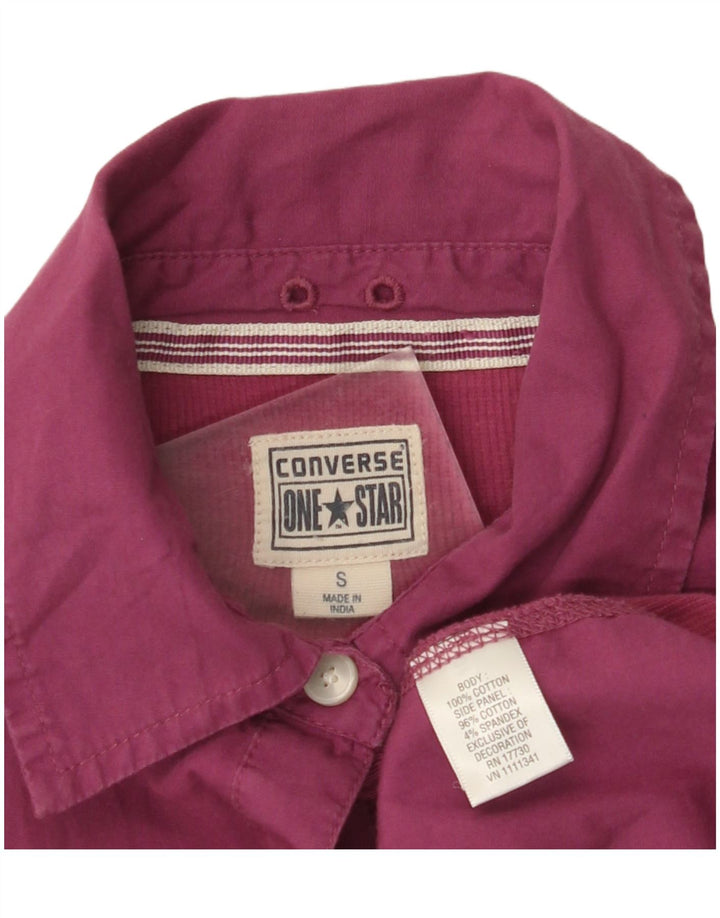 CONVERSE Chemise One Star pour femme UK 10 Petit coton color block rose