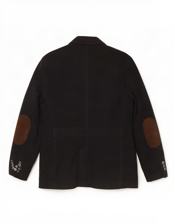 Massimo Dutti Veste Blazer 3 Boutons Homme UK 44 2XL Coton Noir