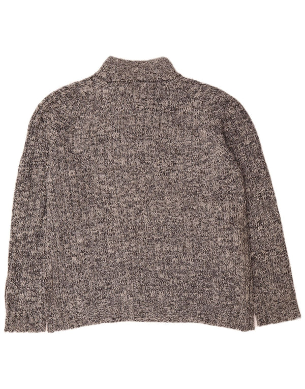 Marks & Spencer Pull à col zippé pour homme en laine mouchetée grise