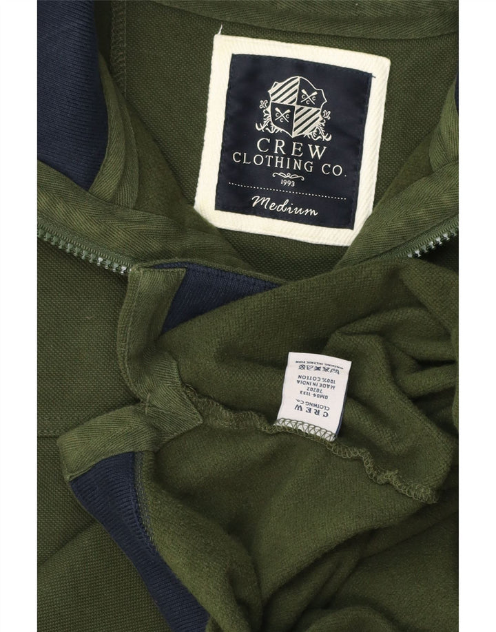 Crew Clothing Sweat-shirt à col zippé pour homme en coton vert moyen