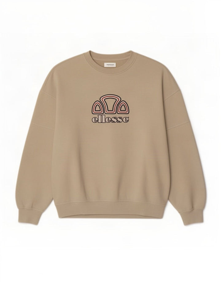 Ellesse Sweat-shirt graphique pour homme Large Beige Polyester