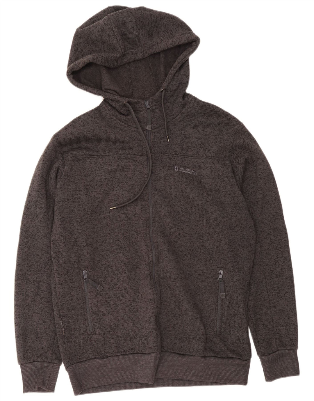 Mountain Warehouse Pull à capuche zippé pour homme en polyester moucheté gris Taille L