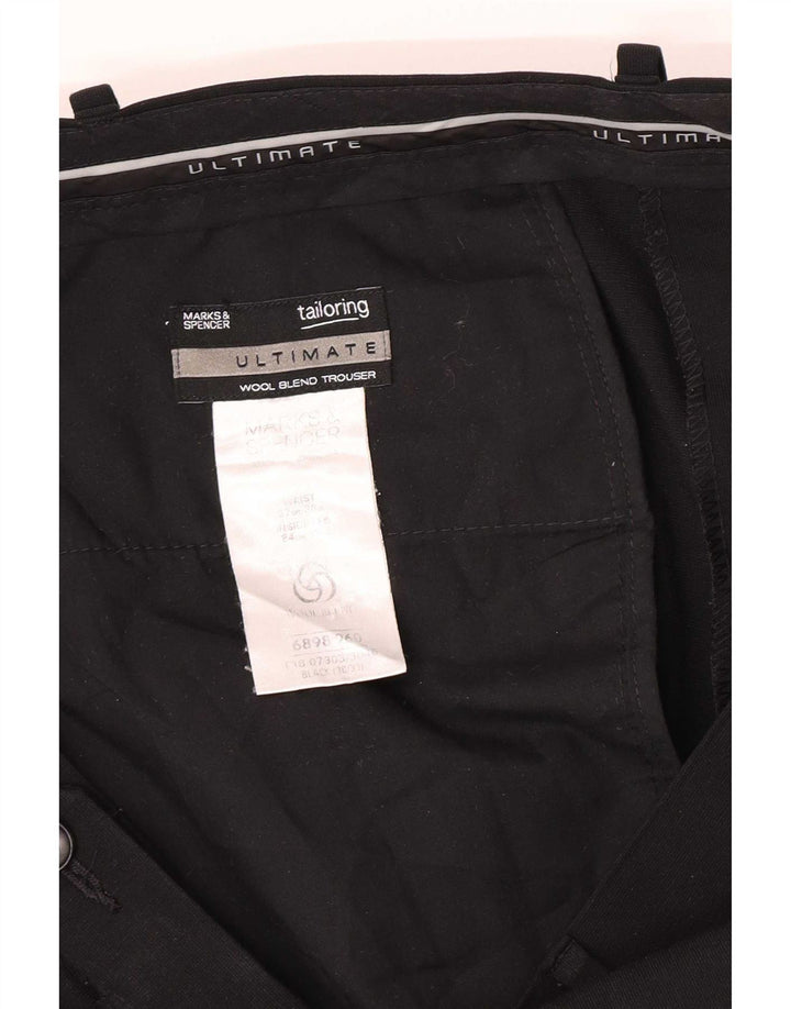 Marks & Spencer Pantalon de costume classique pour homme W38 L33 Noir Polyester