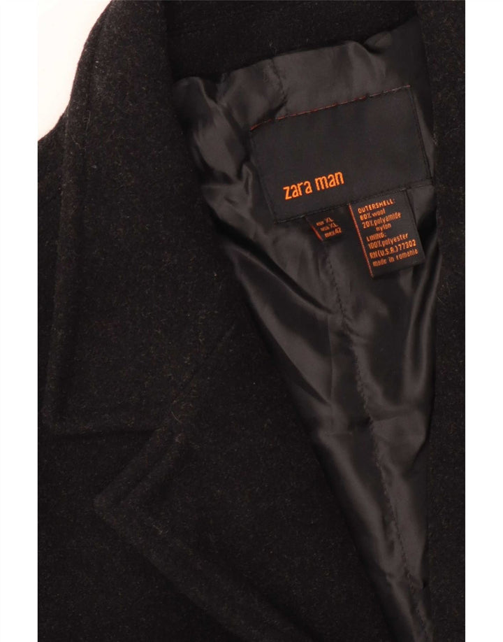 Zara Manteau Homme UK 42 XL Laine Noir
