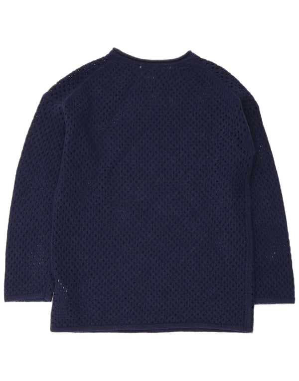 Massimo Dutti Pull surdimensionné à col bateau pour femme UK 6 XS Bleu marine