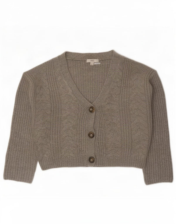 Marks & Spencer Pull cardigan surdimensionné pour femme UK 10 Petit gris acrylique