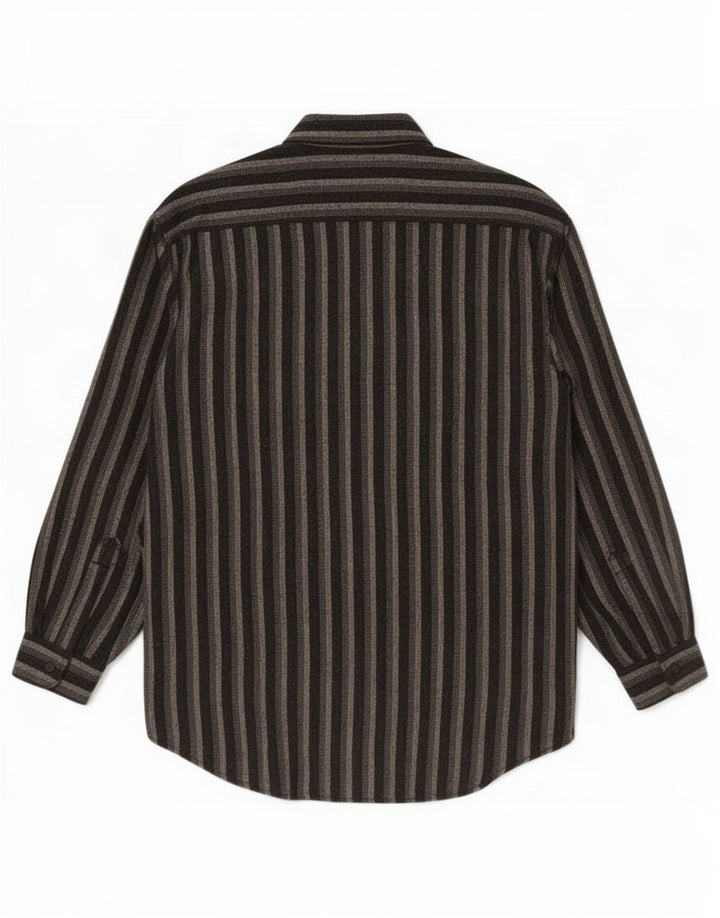Chemise en flanelle homme vintage grande rayée noire