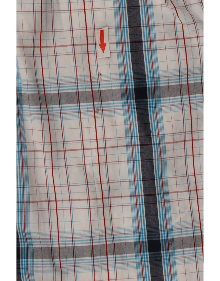 Chemise à Manches Courtes Homme Animal Coton à Carreaux Blanc Moyen
