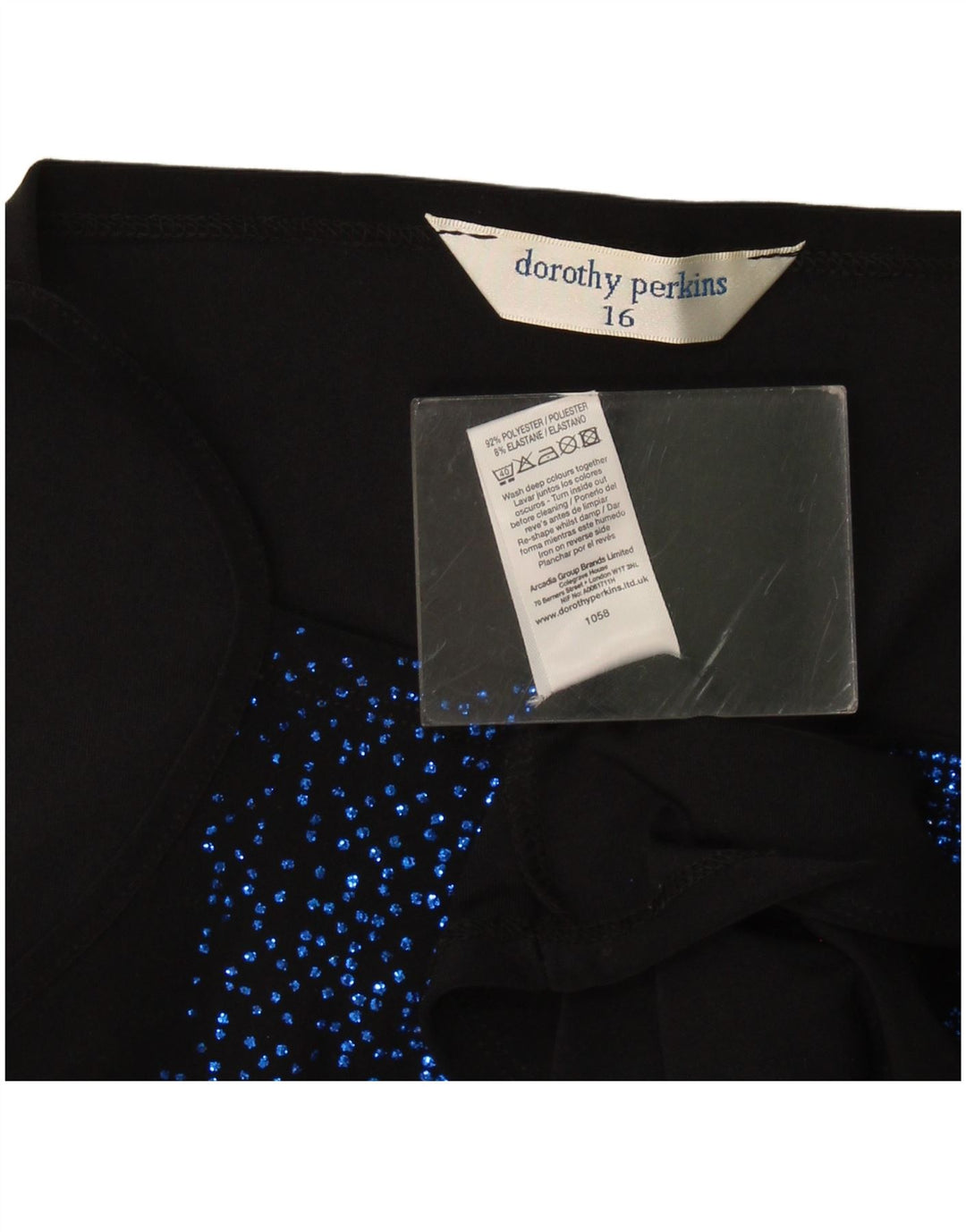 Dorothy Perkins Haut caraco pour femme UK 16 Large Noir Polyester