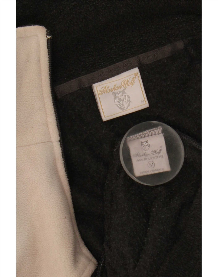 veste polaire homme vintage UK 38 Polyester colorblock noir moyen
