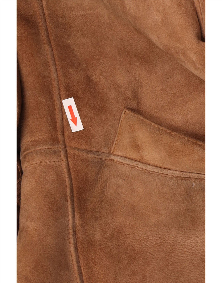veste en peau de mouton surdimensionnée femme vintage EU 40 peau de mouton brun moyen