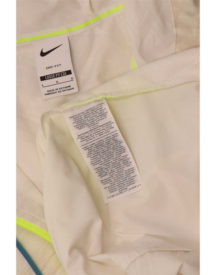 Nike Veste de pluie Dri Fit pour homme UK 40 Large Blanc Colorblock