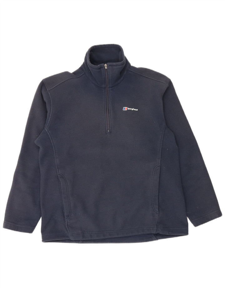 Berghaus Pull polaire à col zippé pour homme, grand, bleu marine, polyester