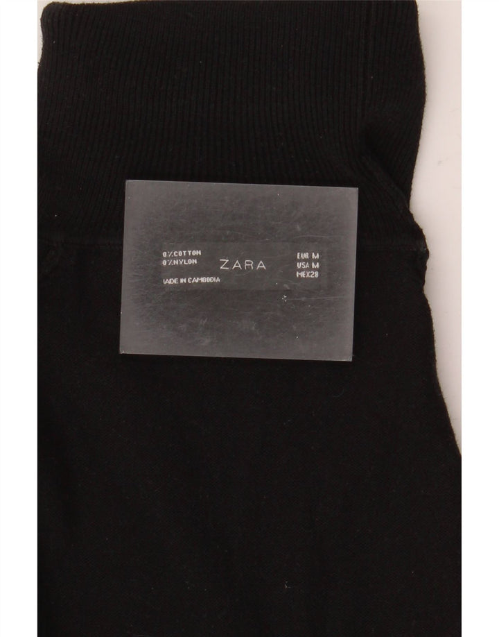 Zara Pull col roulé pour femme UK 12 en coton noir moyen