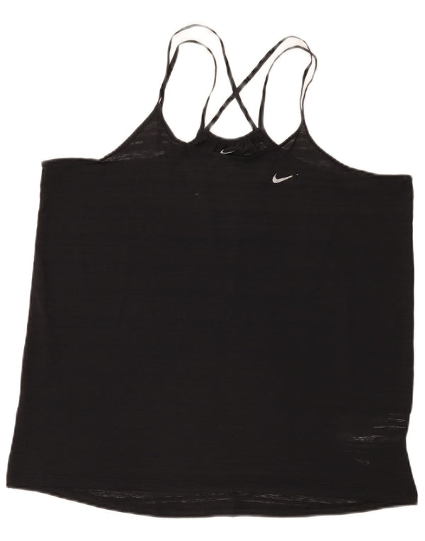 Nike Womens Dri Fit Débardeur UK 16 Large Noir Polyester