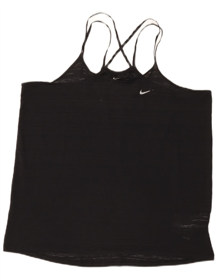 Nike Womens Dri Fit Débardeur UK 16 Large Noir Polyester