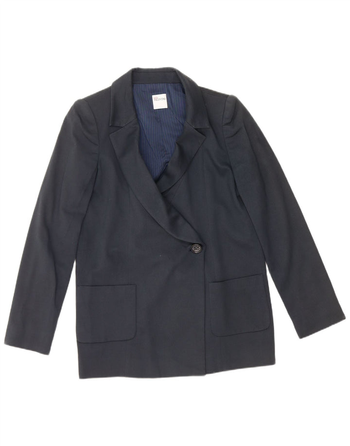 Red Valentino Veste Blazer 1 Bouton Femme UK 12 Coton Bleu Marine Moyen