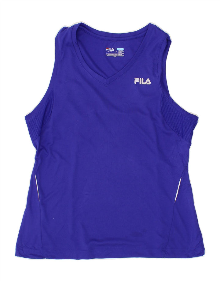 FILA Womens Vest Top UK 14 Large Blue Vintage Fila and Second-Hand Fila from Messina Hembry 